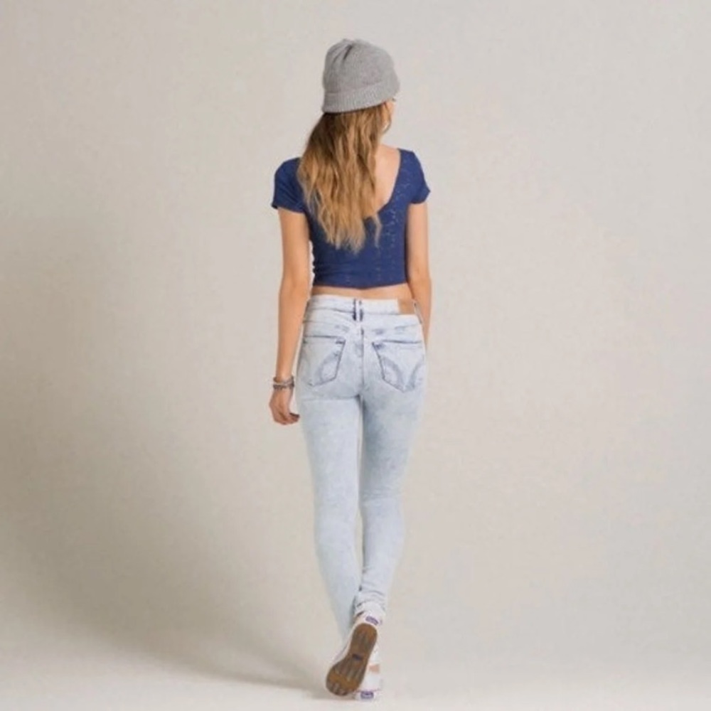 High Rise Acid Wash Skinny Jeans